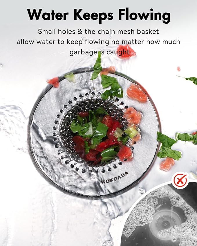 Sink Drain Strainer, Reversible No Clog Mesh Kitchen Sink Drain Strainer - Image 4
