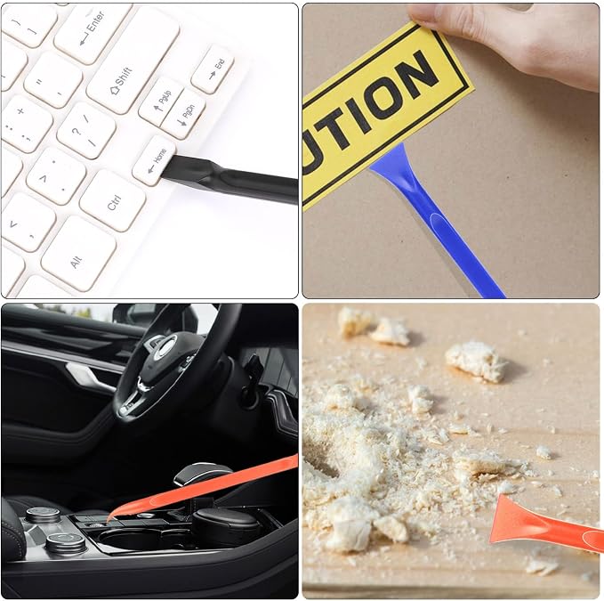 9 PCS Plastic Scrapers Tool for Tight Spaces Non Scratch Label Scrapers Kitchen - Image 7