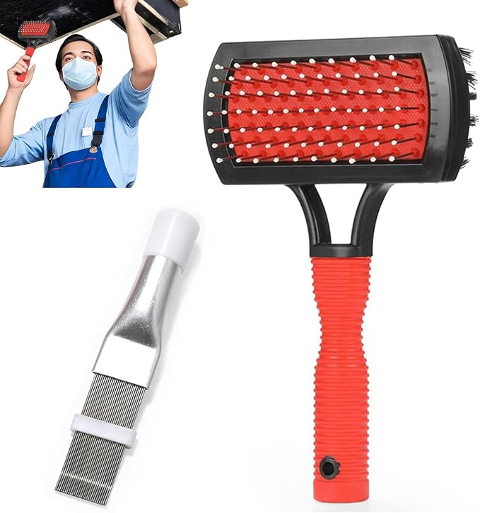 AC Coil Cleaning Brush, Double-Sided Evaporator Coil Cleaner, Fin Comb by Unknown