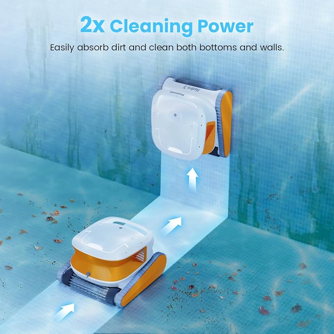 Hydro3 Robotic Pool Cleaner, 150W Cordless Pool Vacuum - Image 6