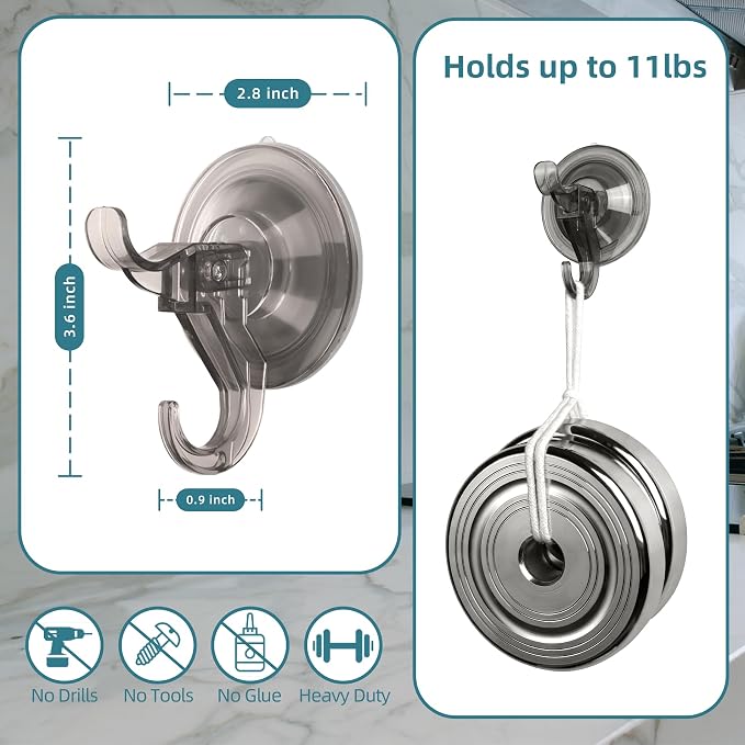 Antimbee 3 Pack Suction Cup Hooks, Removable Small Hooks - Image 3