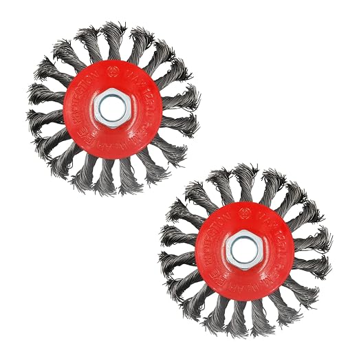 2 Pack 4 Inch Twist Knotted Wire Wheel Brush by AUPREX