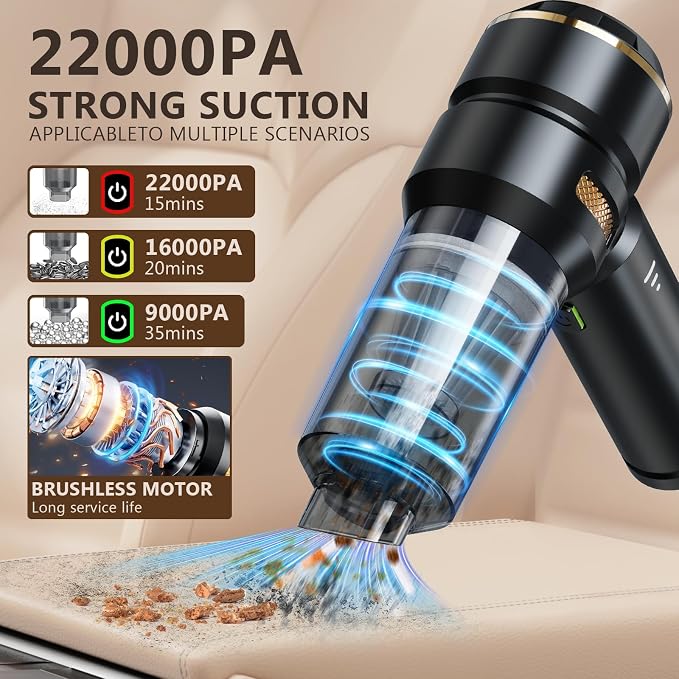Handheld Vacuum Cordless 22000PA High Power Car Vacuum Cleaner - Image 2
