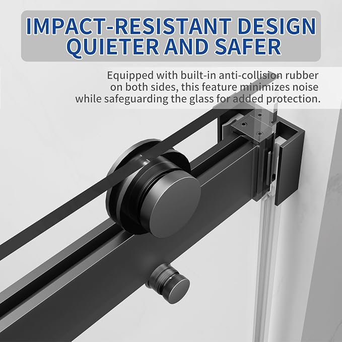 56-60 in. W x 76 in. H Double Sliding Frameless Shower Door, 5/16" Tempered - Image 7