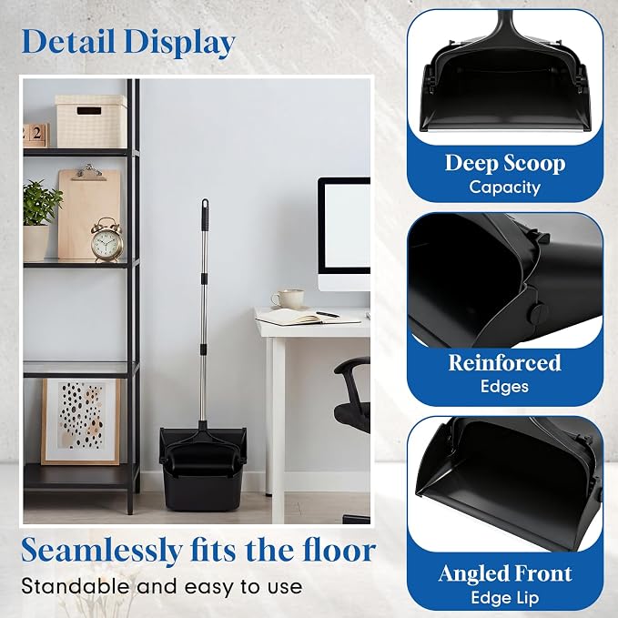 Maxcheck 2 Pcs 37 Inch Lobby Dust Pan Bulk Upright Lobby Dust Pan Plastic - Image 3