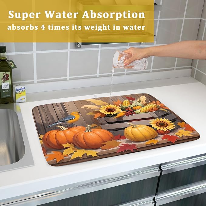 Fall Thanksgiving Dish Drying Mat - Image 7