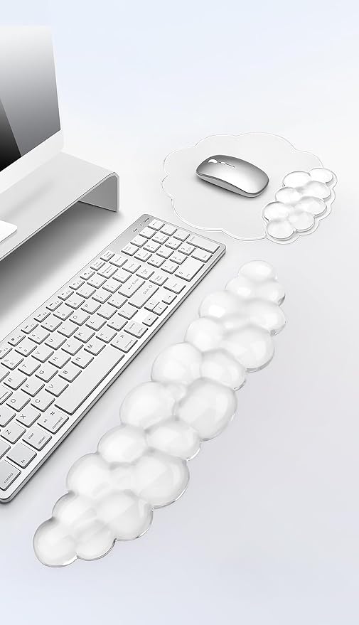 Mouse Pad with Wrist Rest, Soft Cloud Gel Keyboard Mouse Pad Set with Hand - Image 9