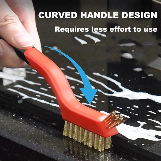 4 Pcs Kitchen Stove Cleaning Brush Set Brass Wire Brushes - Image 2