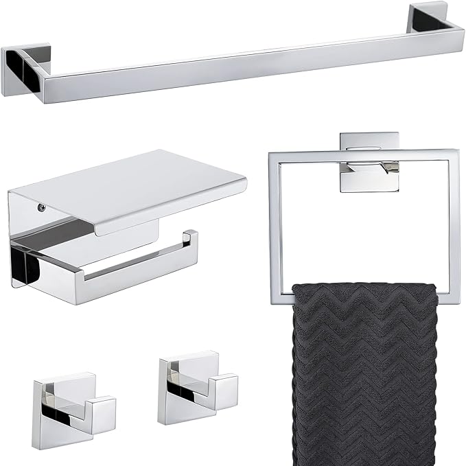 Bathroom Towel Bar Set Toilet Paper Holder by TNOMS