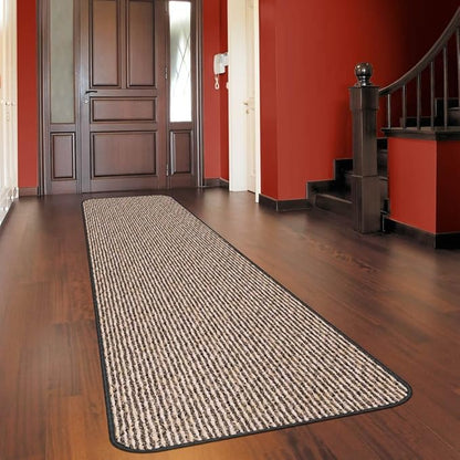 House, Home and More Skid-Resistant Carpet Runner - Black Ripple - 16 Feet X 27 Inches