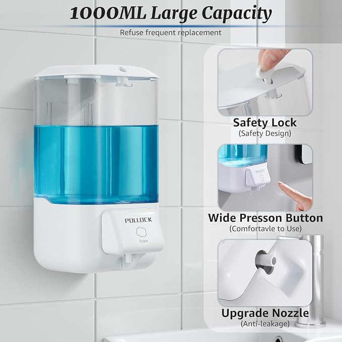 Foaming Hand Soap Dispenser Wall Mounted, Hand Sanitizer Dispenser, Lotion - Image 3