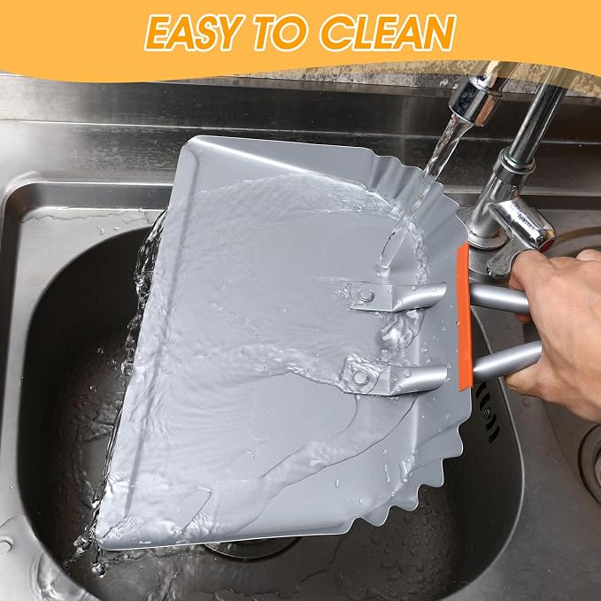 4 Pack Heavy Duty Metal Dustpan Large Wide Dust Pans - Image 4