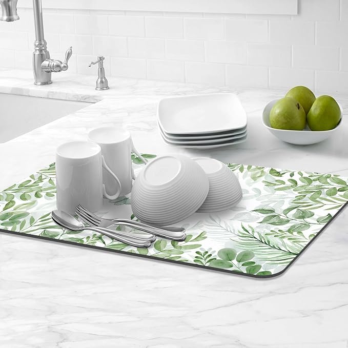 LOKHOM Dish Drying Mat for Kitchen Counter, Dish Drainer Rack Mats for Kitchen - Image 9