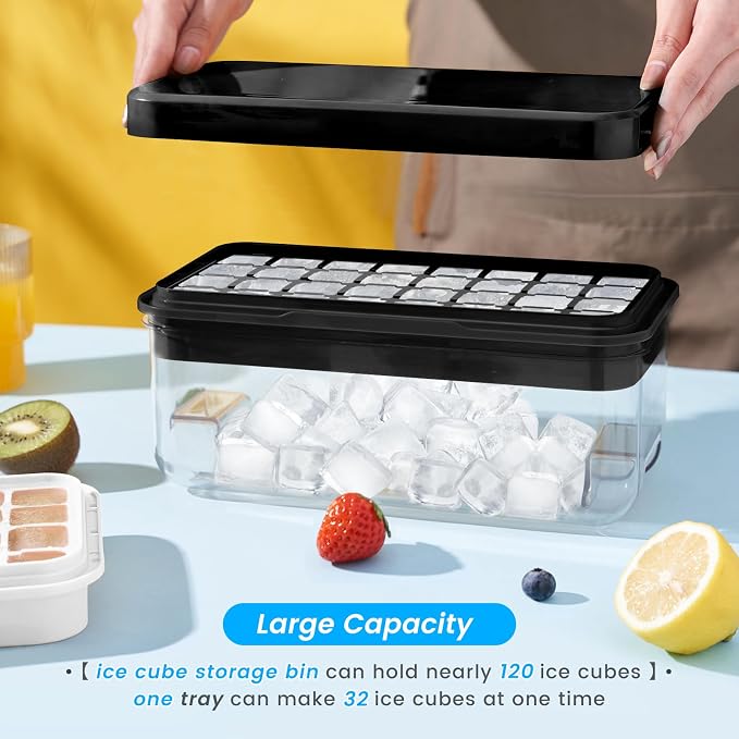 Ice Cube Tray with Lid and Bin, Ice Cube Tray Mold, with 1 tray, Ice Freezer - Image 5