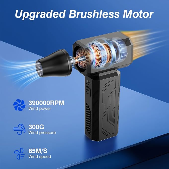 Compressed Air Duster, 390000RPM Powerful Electric Air Duster, 100-Gear - Image 3