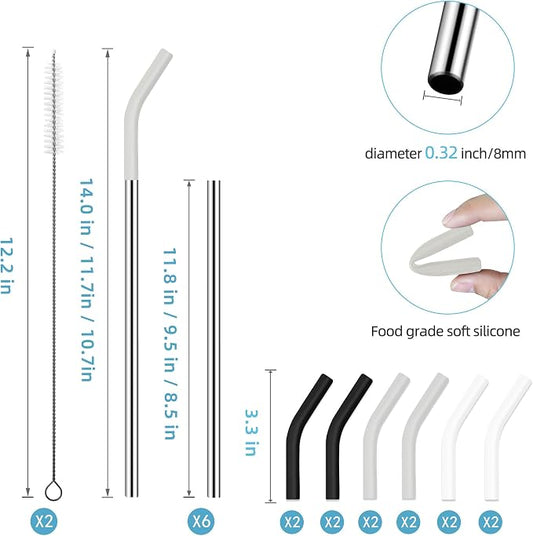 20 30 40 oz Stainless Metal Straws - Image 2