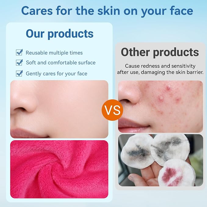 7PCS Makeup Remover Cloth, Makeup Eraser Cloth Cleaning Reusable Face Wash - Image 7