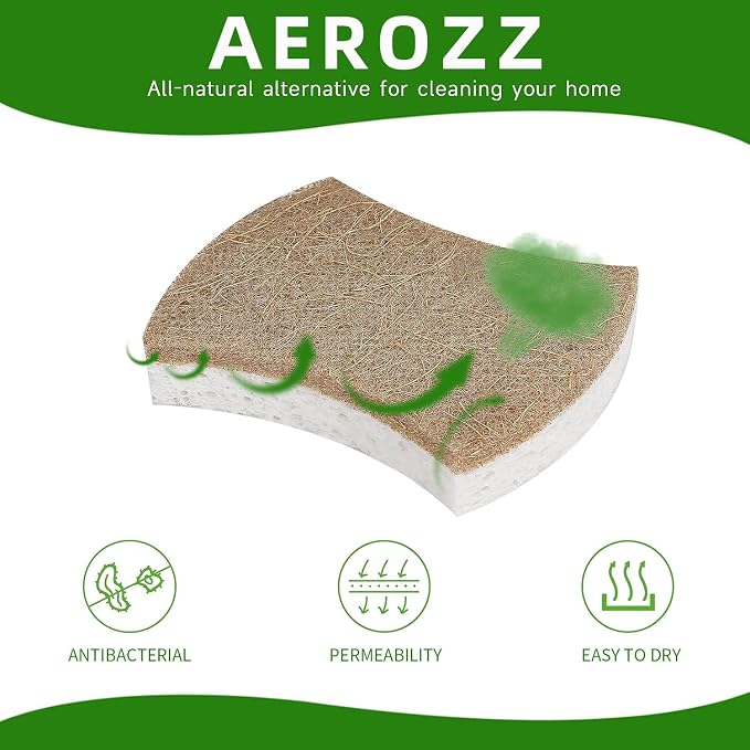 10 Pack Biodegradable Natural Sponges Kitchen - Image 3
