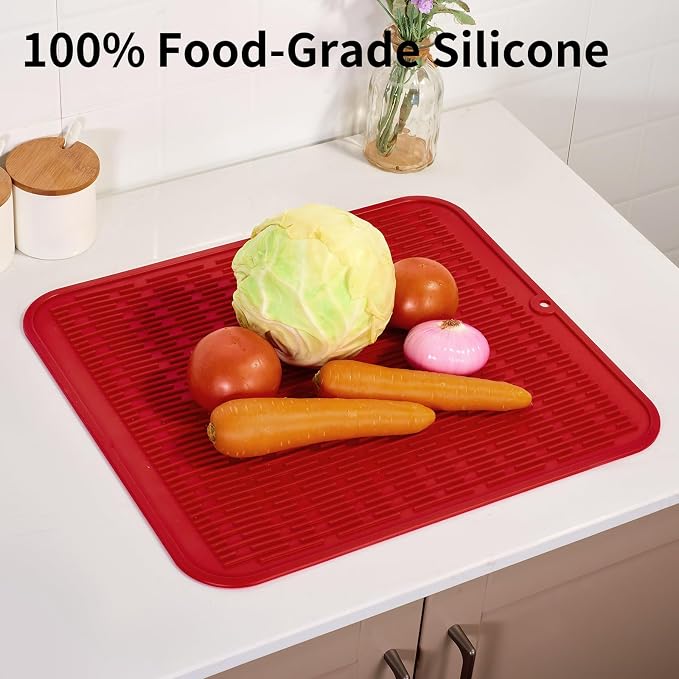 ZLR Silicone Dish Drying Mat for Kitchen Counter, Eco-Friendly Fast Dry Dish Mat - Image 9