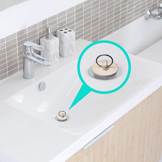 4 Pcs - Bathroom Sink Strainers and Stopper Plug - 2.125" Top / 1" Basket - Image 6