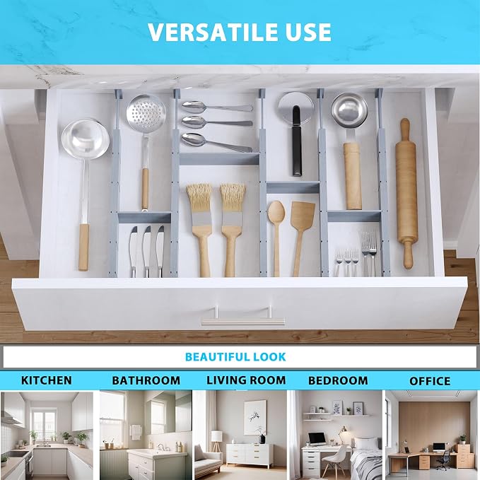 6 Pack Bamboo Drawer Dividers - Image 6