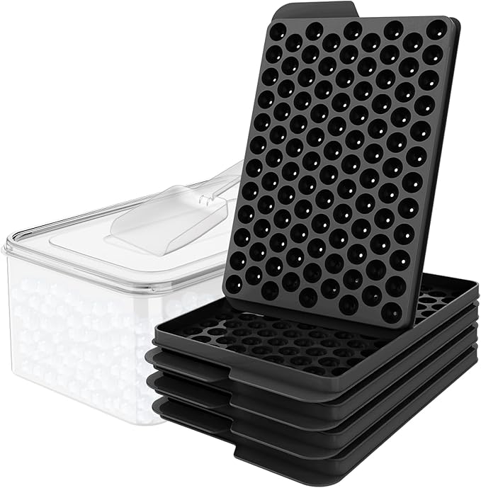 WIBIMEN Mini Ice Cube Trays, Small Tiny Round Pebble Crushed Nugget Ice Trays by WIBIMEN