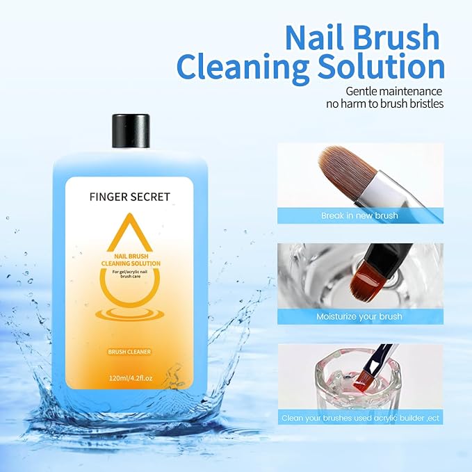 Nail Brush Cleaner Kit - 120ml Professional Nail Art Brush Cleaning Solution. - Image 5