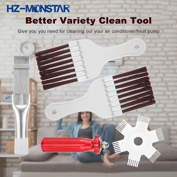 4 Pcs Air Conditioner Condenser Fin Cleaning Brush, Coil Condenser Brush AC Fin - Image 4