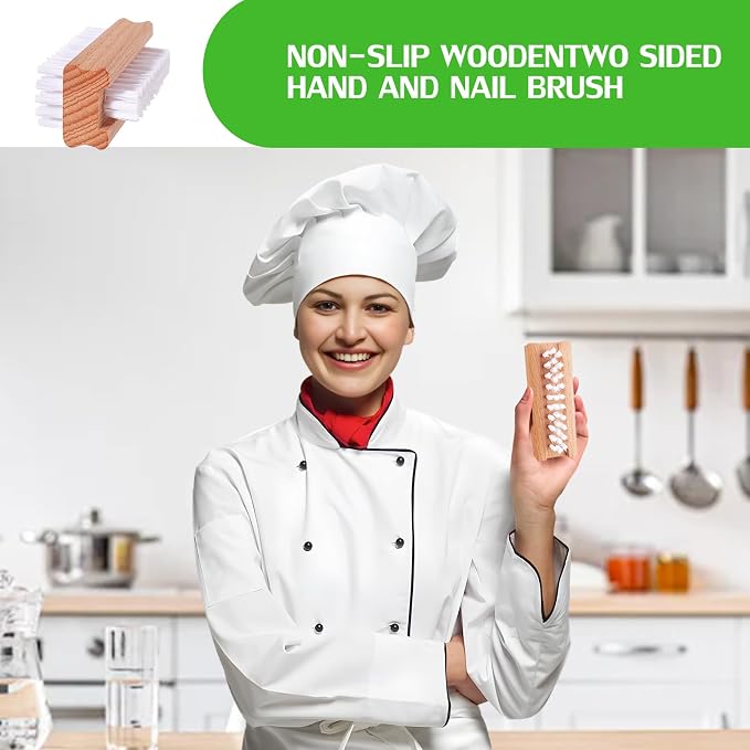 2 Pack Non-Slip Wooden Hand & Nail Brush, Dual-Sided Fingernail Scrub Brush - Image 7