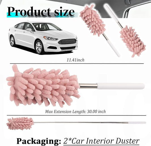 2PCS Car Duster Interior with Bendable Head & Retractable Extension Pole - Image 2