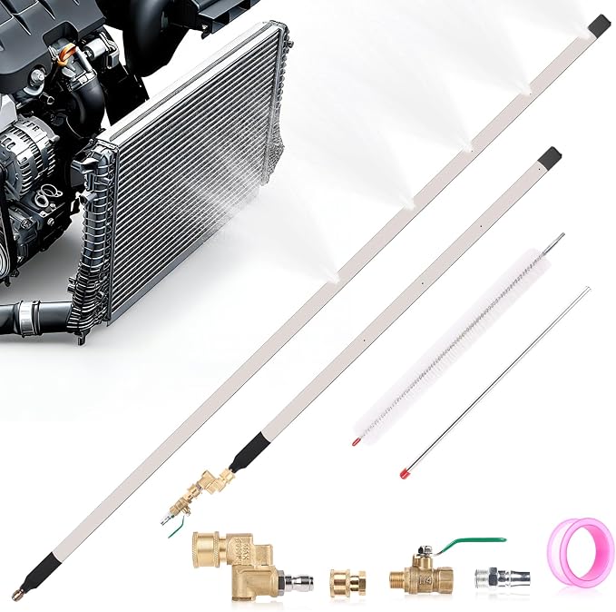 47" & 24" Radiator Cleaning Wand, 8-Piece Set- 4500 PSI Stainless Steel Dual by Bemoauty