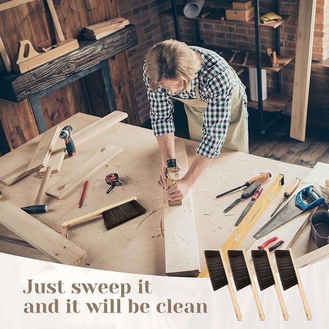 Tioncy 8 Pieces Wooden Dust Brush Bulk Hand Broom Bench Soft Bristle Cleaning - Image 7
