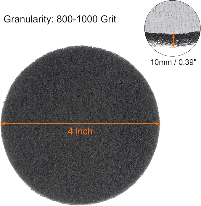 HARFINGTON 8pcs Drill Power Brush 4 Inch Tile Scrubber Scouring Pads 800-1000 - Image 2