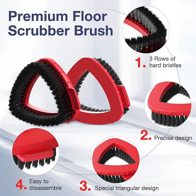 2 Pack 2-Tank Spin Mop Scrub Brush Head Replacement - Image 3