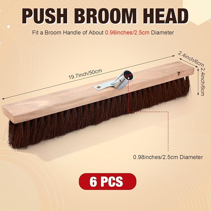Vesici 6 Pcs Scrub Deck Brush Broom Heads Heavy Duty 19.7 x 2.4 Inch - Image 2