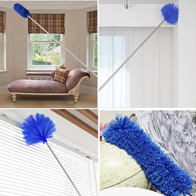 Cobweb Duster with Extension Pole, Ceiling Cob Web Cleaner Kit with 2 Duster - Image 6