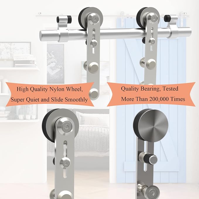 TSMST 11FT Sliding Barn Door Hardware Kit, Stainless Steel Heavy Duty Sturdy - Image 3