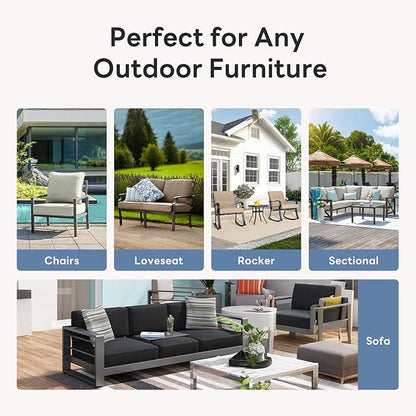 6 inches Thicker Outdoor Chair Cushions Set- 24" *24" *6" Waterproof Patio Furniture Cushions with Removable Cover, 28D High Density Sponge Filling Thicken Outdoor Patio Cushions - Red