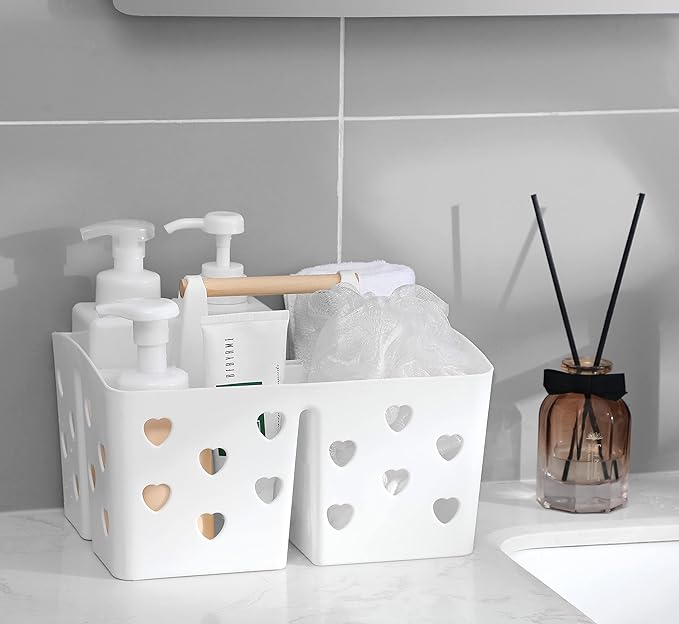 Portable Shower Caddy Plastic Shower Basket Organizer Divided Bathroom Caddy - Image 3