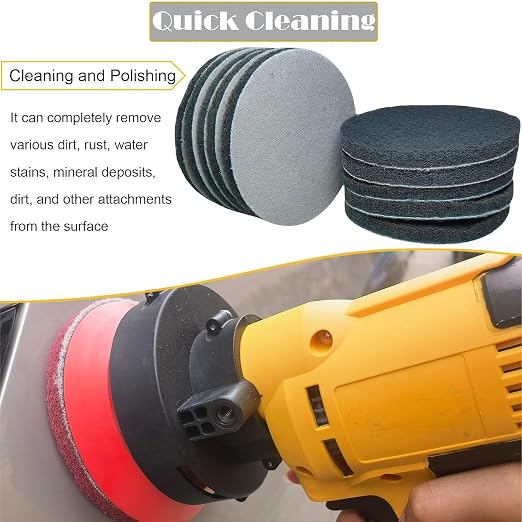 10 Pack 5 Inch 800 Grit Scrubber Scouring Pads Flocking Scuff Pads -5" Hoop and - Image 4