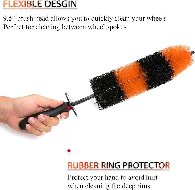 TAKAVU Master Wheel & Tire Brush, Easy Reach Wheel and Rim Detailing Brush Long - Image 3