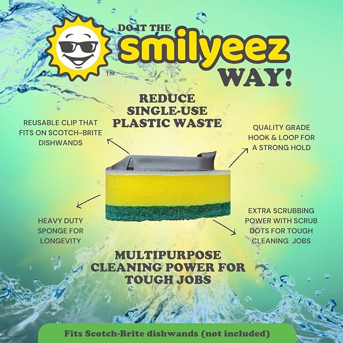 Smilyeez No Plastic Heavy Duty Green Dotted Sponge Refill - Image 4