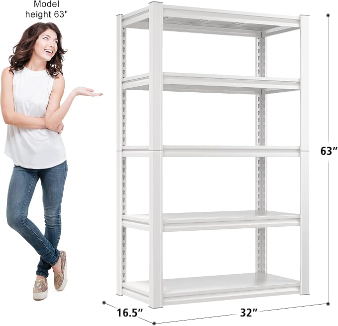 Raybee Garage Shelving Heavy Duty 2000LBS Storage Shelves Heavy Duty Shelving 5 - Image 2