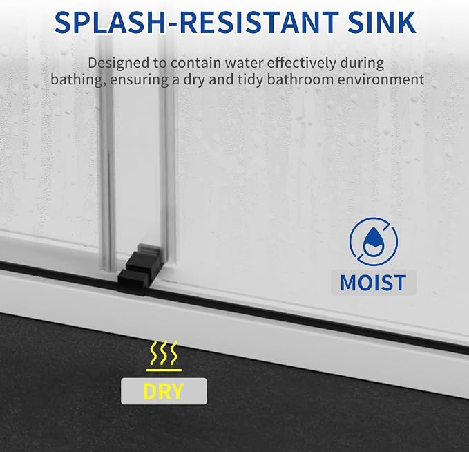 56-60 in. W x 76 in. H Double Sliding Frameless Shower Door, 5/16" Tempered - Image 9