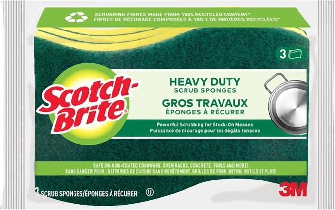 Scotch-Brite MMMHD3 Heavy Duty Scrub Sponge, 3 Per Pack by Scotch-Brite