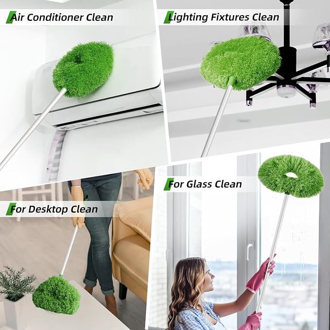 DRQ Ceiling Fan Cleaner Duster, 2 Pack Reusable Microfiber Duster - Image 6