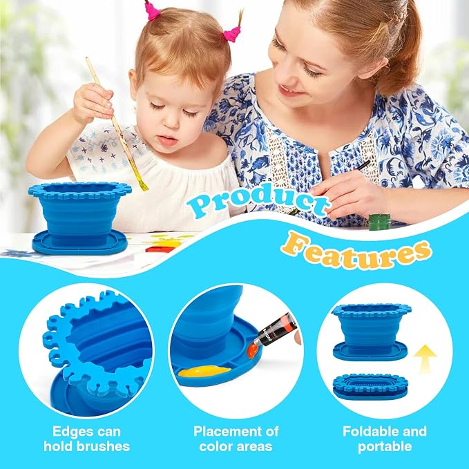 Foldable Silicone Paint Brush Cleaner Cup - Image 3