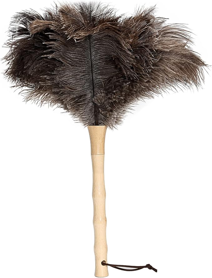 Ostrich Feather Duster 16 inch Feather Duster Fluffy Natural Genuine Ostrich by iHUFeather