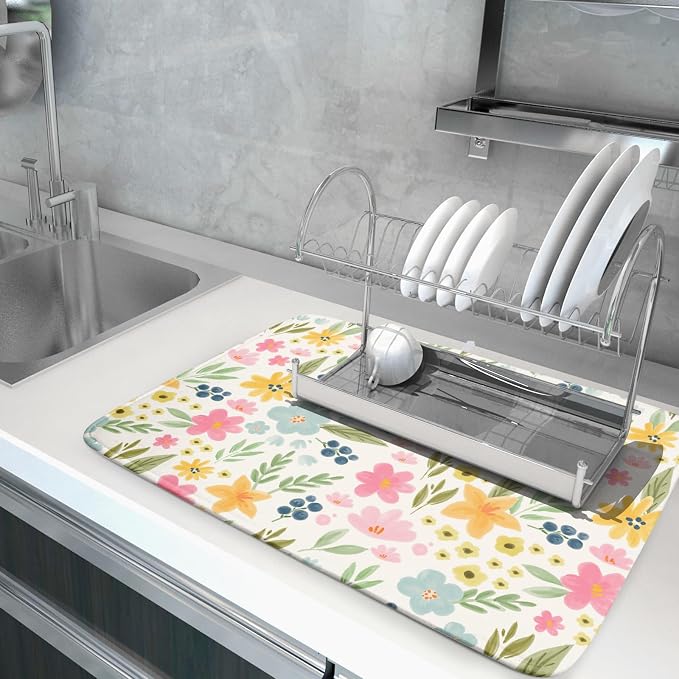 Spring Easter Floral Dish Drying Mat - Image 5