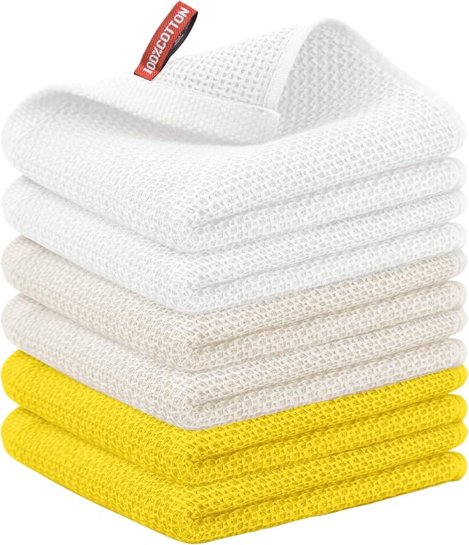 Nialnant 6 Pcs Kitchen Hand Towels, 100% Cotton Dish Towels by Nialnant